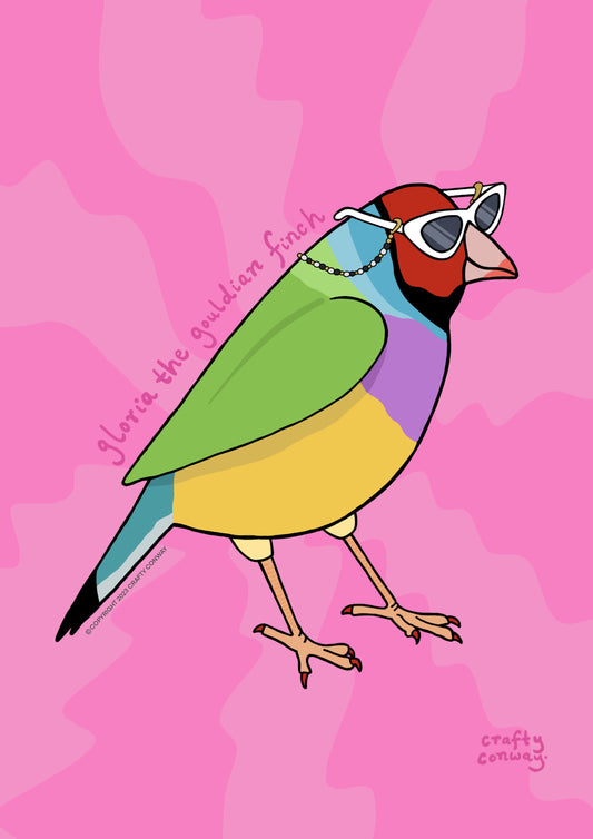 Gloria the Gouldian Finch Print