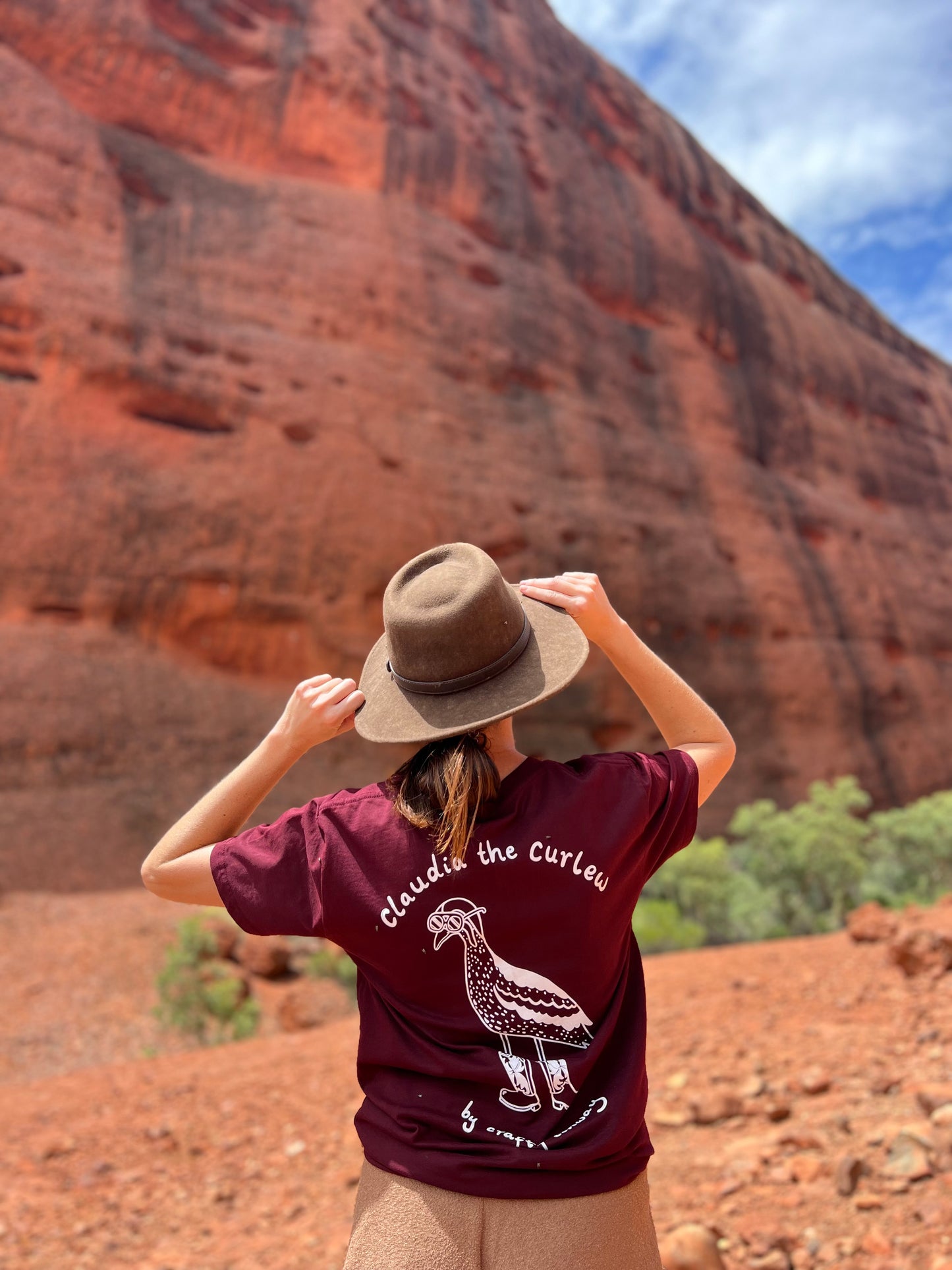 Claudia the Curlew T-Shirt in Burgundy